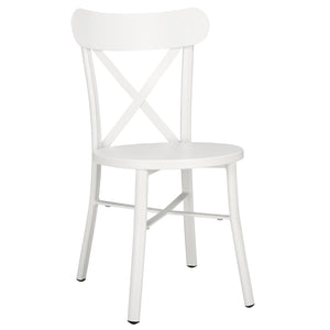 Safavieh CORE Cross Back Chair Set of 2 - Elegant Outdoor Seating for Patios, Gardens, and Balconies White PAT4048C-SET2