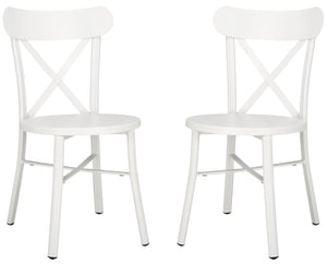 Safavieh CORE Cross Back Chair Set of 2 - Elegant Outdoor Seating for Patios, Gardens, and Balconies White PAT4048C-SET2
