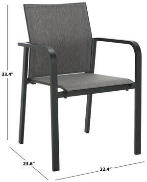 Safavieh DEXTER Armchair Set of 2 - Stylish, Durable Seating for Indoor and Outdoor Spaces, Modern Design Black PAT4049A-SET2
