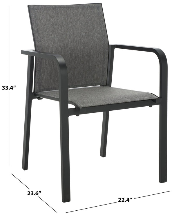 Safavieh DEXTER Armchair Set of 2 - Stylish, Durable Seating for Indoor and Outdoor Spaces, Modern Design Black PAT4049A-SET2