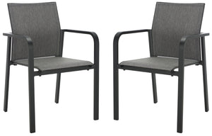 Safavieh DEXTER Armchair Set of 2 - Stylish, Durable Seating for Indoor and Outdoor Spaces, Modern Design Black PAT4049A-SET2
