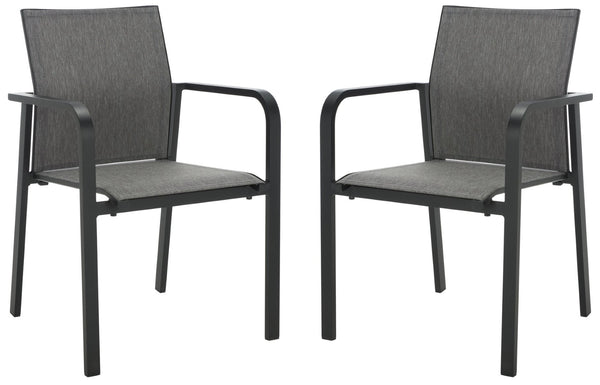 Safavieh DEXTER Armchair Set of 2 - Stylish, Durable Seating for Indoor and Outdoor Spaces, Modern Design Black PAT4049A-SET2