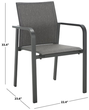 Safavieh DEXTER Armchair Set of 2 - Stylish, Durable Seating for Indoor and Outdoor Spaces, Modern Design Grey PAT4049B-SET2
