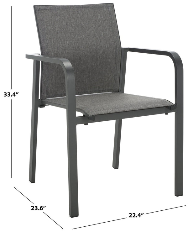Safavieh DEXTER Armchair Set of 2 - Stylish, Durable Seating for Indoor and Outdoor Spaces, Modern Design Grey PAT4049B-SET2