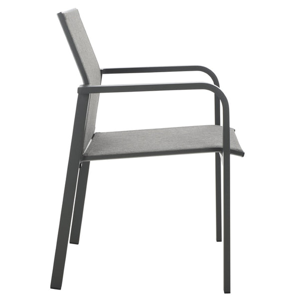 Safavieh DEXTER Armchair Set of 2 - Stylish, Durable Seating for Indoor and Outdoor Spaces, Modern Design Grey PAT4049B-SET2