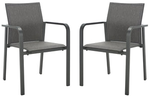 Safavieh DEXTER Armchair Set of 2 - Stylish, Durable Seating for Indoor and Outdoor Spaces, Modern Design Grey PAT4049B-SET2