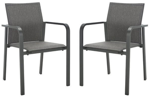 Safavieh DEXTER Armchair Set of 2 - Stylish, Durable Seating for Indoor and Outdoor Spaces, Modern Design Grey PAT4049B-SET2