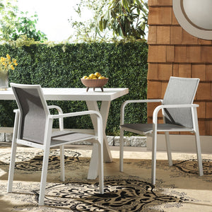 Safavieh DEXTER Armchair Set of 2 - Stylish, Durable Seating for Indoor and Outdoor Spaces, Modern Design White PAT4049C-SET2