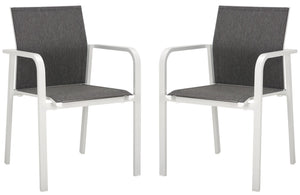 Safavieh Dexter Armchair Set Of 2 - Modern Outdoor Seating For Stylish Comfort And Durability In Any Space White 75% Aluminum 25% Plastic Wicker Pat4049c-set2