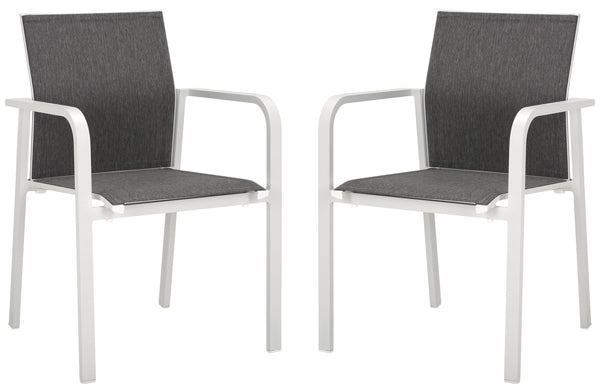 Safavieh Dexter Armchair Set Of 2 - Modern Outdoor Seating For Stylish Comfort And Durability In Any Space White 75% Aluminum 25% Plastic Wicker Pat4049c-set2