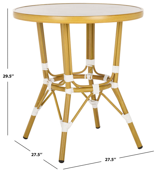 Safavieh Pomona Bistro Table White/Bamboo PAT4051A