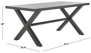 Safavieh CORE Dining Table - Modern Outdoor Centerpiece with Durable Design for Effortless Entertaining Grey PAT4053B