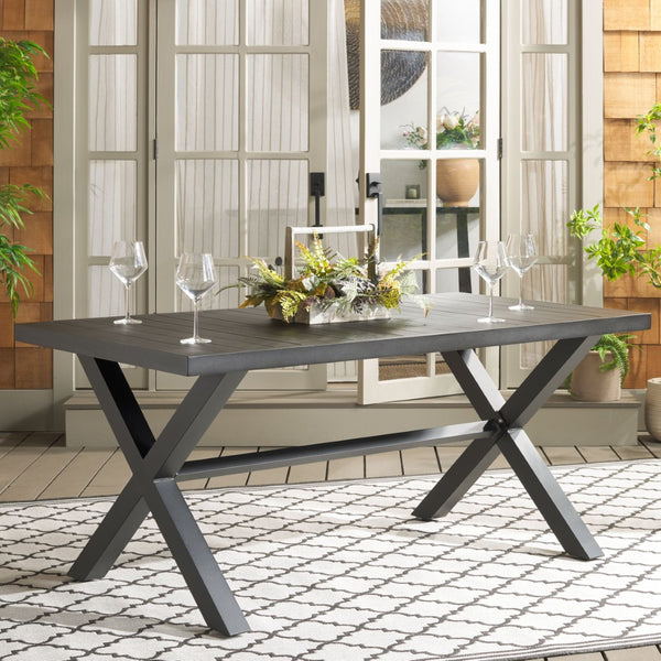 Safavieh CORE Dining Table - Modern Outdoor Centerpiece with Durable Design for Effortless Entertaining Grey PAT4053B