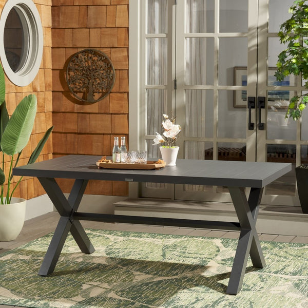 Safavieh CORE Dining Table - Modern Outdoor Centerpiece with Durable Design for Effortless Entertaining Grey PAT4053B
