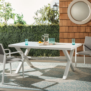 Safavieh CORE Dining Table - Modern Outdoor Centerpiece with Durable Design for Effortless Entertaining White PAT4053C