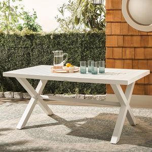 Safavieh CORE Dining Table - Modern Outdoor Centerpiece with Durable Design for Effortless Entertaining White PAT4053C