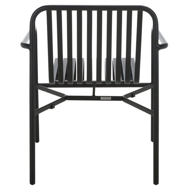 Safavieh CORE Armchair - Stylish Outdoor Seating with Durable Design for Modern Patios and Relaxation Spaces Black PAT4054A-SET2