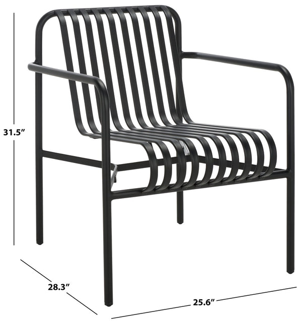 Safavieh CORE Armchair - Stylish Outdoor Seating with Durable Design for Modern Patios and Relaxation Spaces Black PAT4054A-SET2