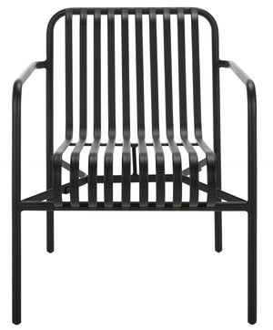 Safavieh CORE Armchair - Stylish Outdoor Seating with Durable Design for Modern Patios and Relaxation Spaces Black PAT4054A-SET2
