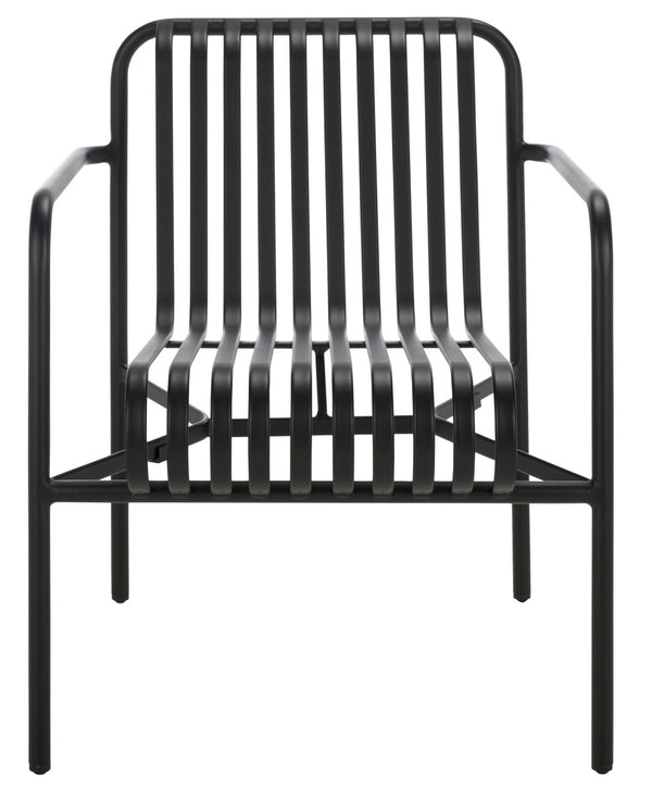 Safavieh CORE Armchair - Stylish Outdoor Seating with Durable Design for Modern Patios and Relaxation Spaces Black PAT4054A-SET2