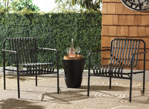 Safavieh CORE Armchair - Stylish Outdoor Seating with Durable Design for Modern Patios and Relaxation Spaces Black PAT4054A-SET2