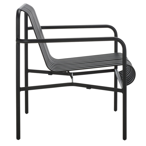 Safavieh CORE Armchair - Stylish Outdoor Seating with Durable Design for Modern Patios and Relaxation Spaces Black PAT4054A-SET2