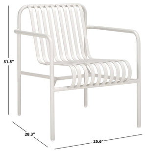 Safavieh CORE Armchair - Stylish Outdoor Seating with Durable Design for Modern Patios and Relaxation Spaces White PAT4054C-SET2