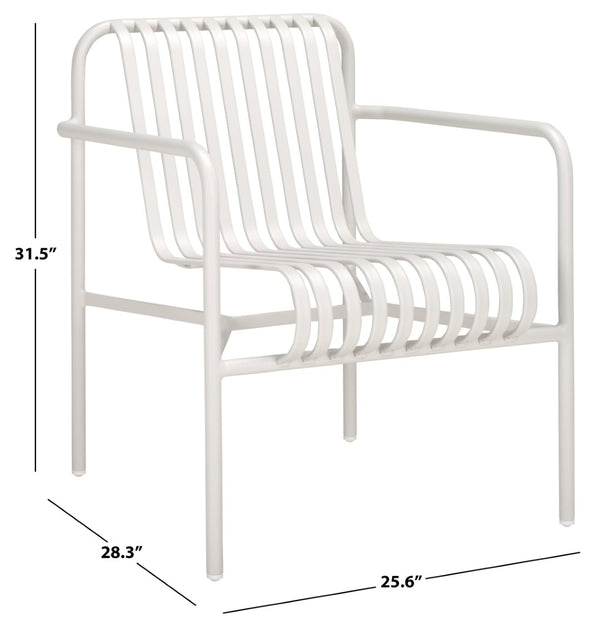 Safavieh CORE Armchair - Stylish Outdoor Seating with Durable Design for Modern Patios and Relaxation Spaces White PAT4054C-SET2