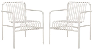 Safavieh CORE Armchair - Stylish Outdoor Seating with Durable Design for Modern Patios and Relaxation Spaces White PAT4054C-SET2