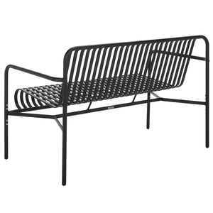 Safavieh CORE Contemporary Two-Seater Chair - Stylish, Weather-Resistant Outdoor Seating for Patios & Gardens Black PAT4055A