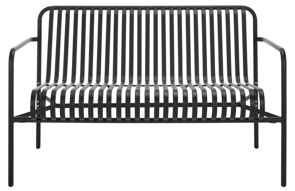 Safavieh CORE Contemporary Two-Seater Chair - Stylish, Weather-Resistant Outdoor Seating for Patios & Gardens Black PAT4055A