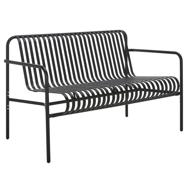 Safavieh CORE Contemporary Two-Seater Chair - Stylish, Weather-Resistant Outdoor Seating for Patios & Gardens Black PAT4055A