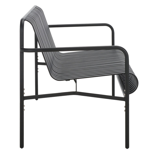 Safavieh CORE Contemporary Two-Seater Chair - Stylish, Weather-Resistant Outdoor Seating for Patios & Gardens Black PAT4055A
