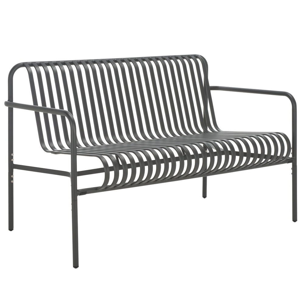 Safavieh CORE Contemporary Two-Seater Chair - Stylish, Weather-Resistant Outdoor Seating for Patios & Gardens Grey PAT4055B