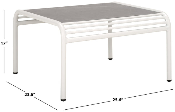Safavieh CORE Sintered Stone Coffee Table in White – Modern, Durable Design for Indoor & Outdoor Spaces PAT4056C