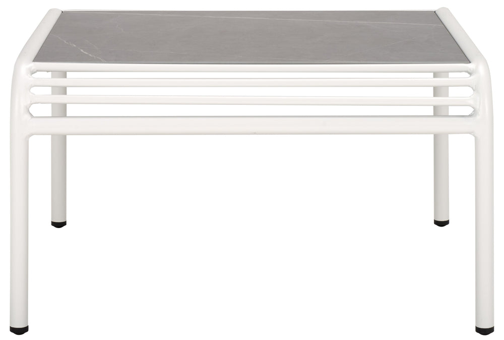 Safavieh Core Sintered Stone Coffee Table Outdoor - Elegant White Design For Stylish Outdoor Living Spaces White 75% Aluminum 25% Plastic Wicker Pat4056c