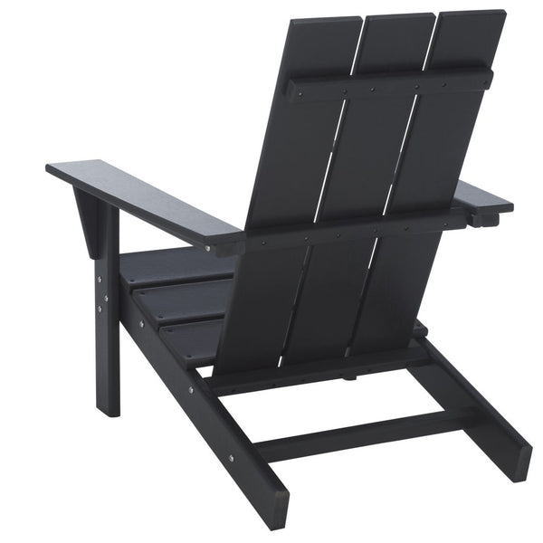 Safavieh All Weather Adirondack Chair - Elegant Outdoor Seating For Stylish Patios, Gardens, And Decks Black  Pat4500a