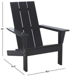 Safavieh All Weather Adirondack Chair - Elegant Outdoor Seating For Stylish Patios, Gardens, And Decks Black  Pat4500a