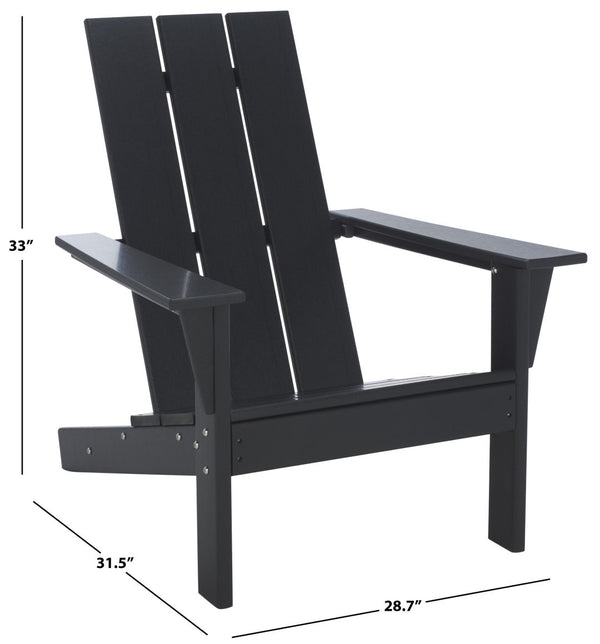 Safavieh All Weather Adirondack Chair - Elegant Outdoor Seating For Stylish Patios, Gardens, And Decks Black  Pat4500a