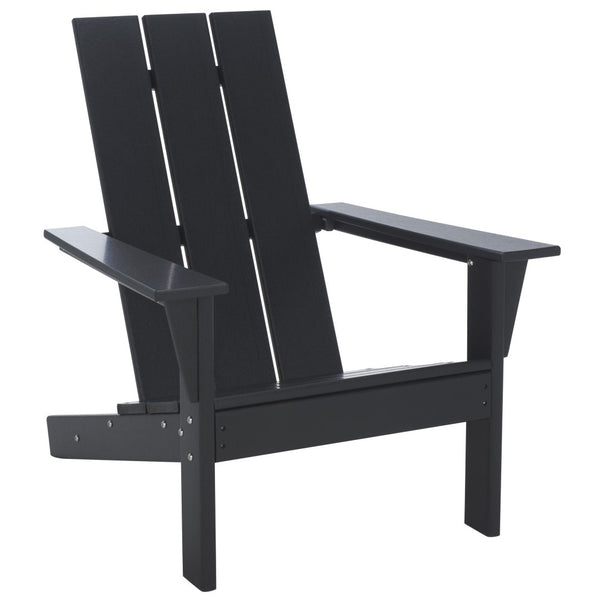 Safavieh All Weather Adirondack Chair - Elegant Outdoor Seating For Stylish Patios, Gardens, And Decks Black  Pat4500a