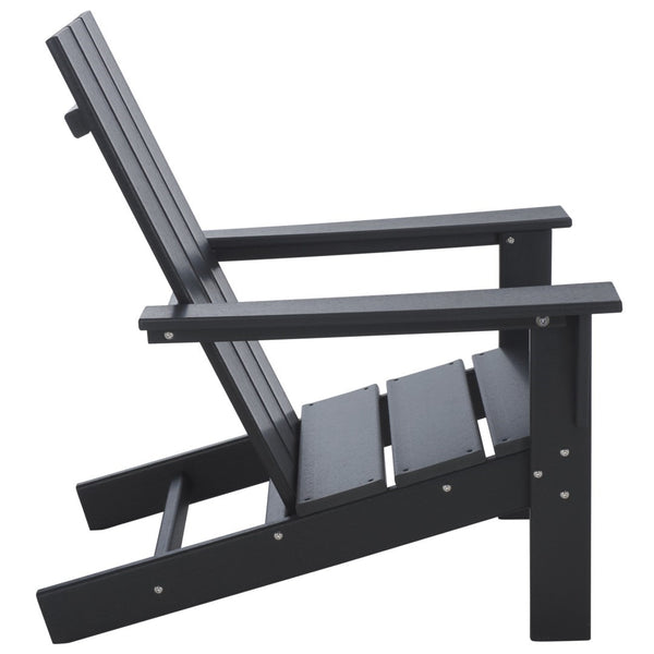 Safavieh All Weather Adirondack Chair - Elegant Outdoor Seating For Stylish Patios, Gardens, And Decks Black  Pat4500a