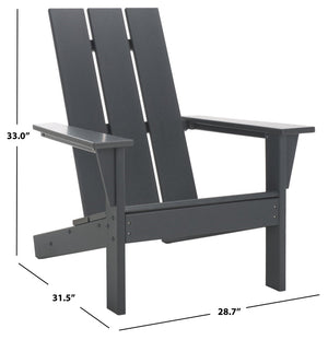 Safavieh All Weather Adirondack Chair - Elegant Outdoor Seating For Stylish Patios, Gardens, And Decks Grey  Pat4500b
