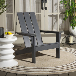Safavieh All Weather Adirondack Chair - Elegant Outdoor Seating For Stylish Patios, Gardens, And Decks Grey  Pat4500b