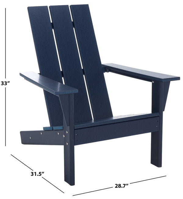 Safavieh All Weather Adirondack Chair - Elegant Outdoor Seating For Stylish Patios, Gardens, And Decks Federal Blue  Pat4500c
