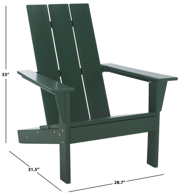 Safavieh All Weather Adirondack Chair - Elegant Outdoor Seating For Stylish Patios, Gardens, And Decks Green  Pat4500d