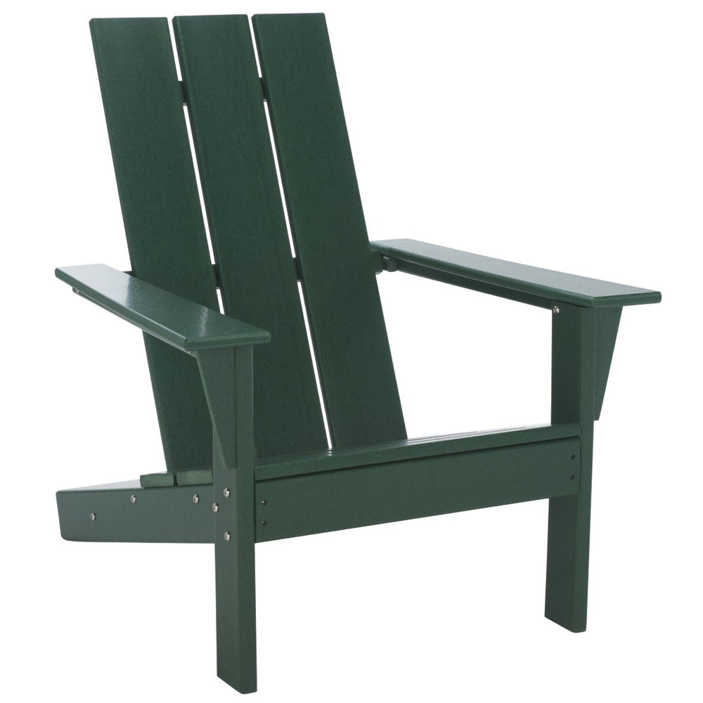 Safavieh ALL WEATHER ADIRONDACK CHAIR - Durable, Low-Maintenance Outdoor Seating for Year-Round Relaxation Green PAT4500D