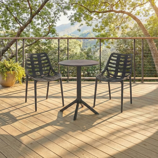 Fufa Weatherproof Outdoor Dining Chairs Set Of Two — Lightweight Polyethylene, Ergonomic Modern Design