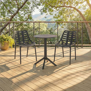 Stella Round Bistro Table — Weather-Resistant Polyethylene Patio Accent For Small Spaces, Easy Care