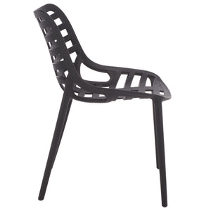 Fufa Weatherproof Outdoor Dining Chairs Set Of Two — Lightweight Polyethylene, Ergonomic Modern Design