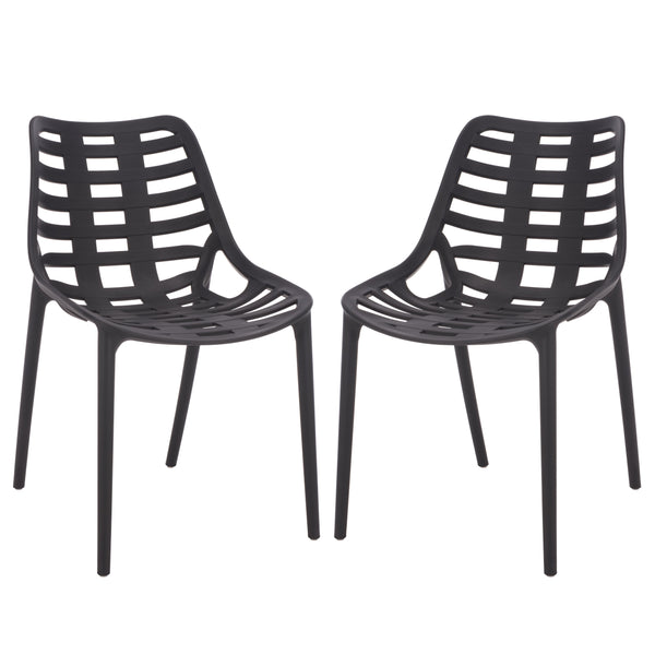 Fufa Weatherproof Outdoor Dining Chairs Set Of Two — Lightweight Polyethylene, Ergonomic Modern Design